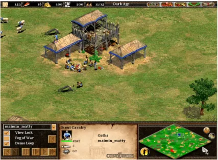 Fig. 8. Exemple d’interface d’une partie enregistrée dans Age of Empires II. 