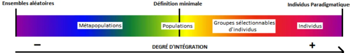 Figure 2 : Le continuum intégrationniste de l’individualité (une dimension) 