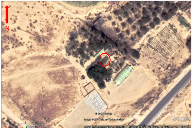 Fig 13: Situation géographique de la zone d'étude (kouinine- Trabora ) Google Earthe.2016
