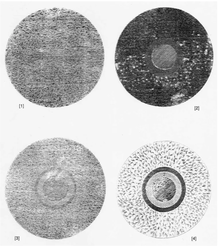 Figure 1 - Etapes de la formation des enveloppes de la Terre. D'après Th. Burnet (1681)