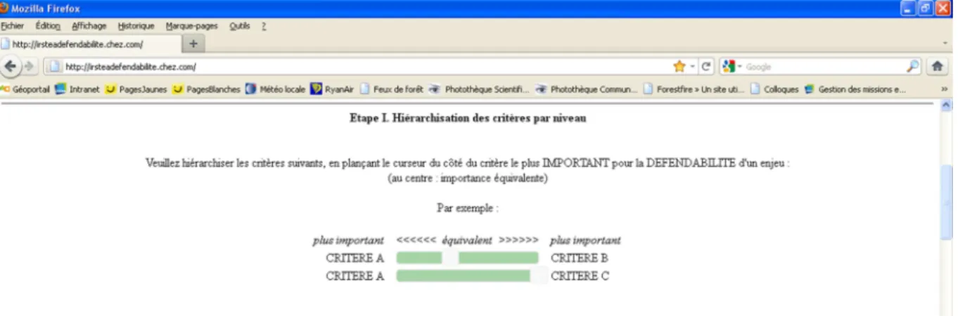 Figure 3 : Interface web de saisie des jugements d’experts  2.3.  Le calcul du modèle 