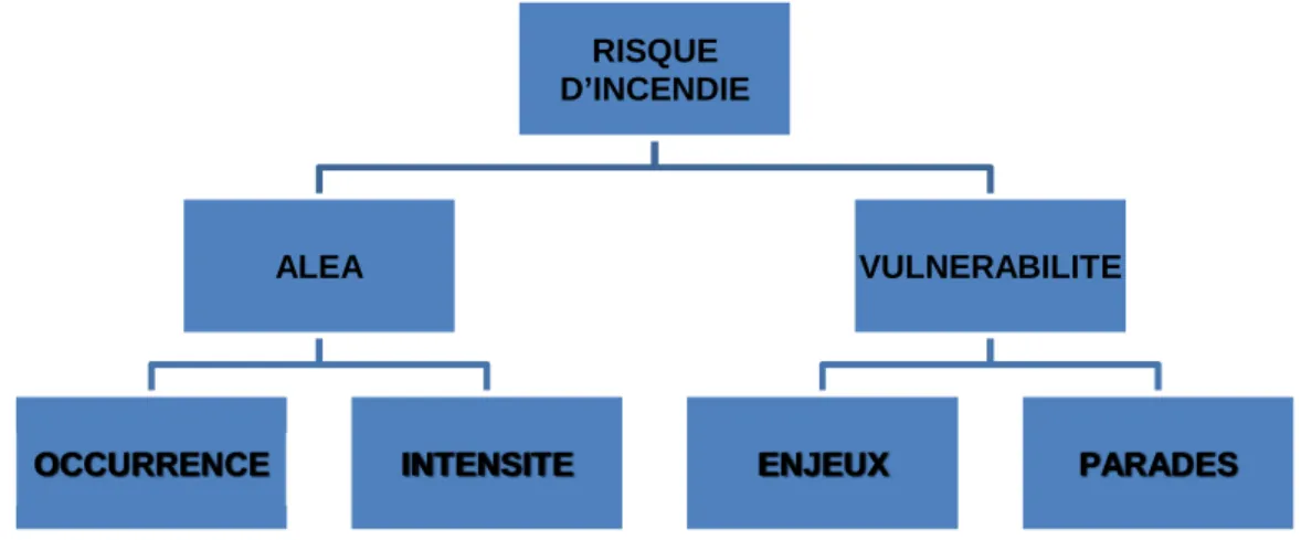 Fig 1. Cadre conceptuel pour la définition du risque d’incendie 