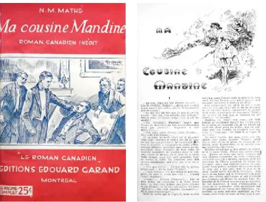 Figure 2. Page couverture et première page du roman Ma cousine Mandine 