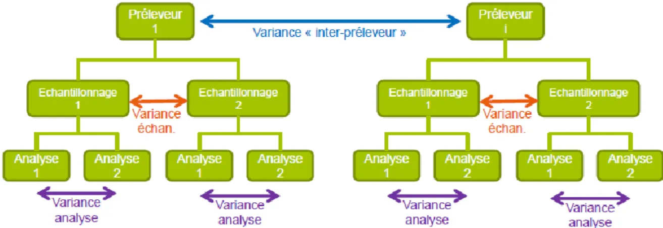 Figure  11  :  Représentation  schématique  de  variances  identifiées  dans  l’exploitation  quantitative de l’essai