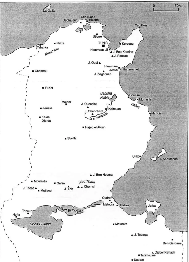 Fig. 1 - Schéma de la localisation des principaux lieux cités.