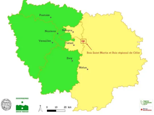 Figure 1 : localisation des sites à l’échelle régionale 