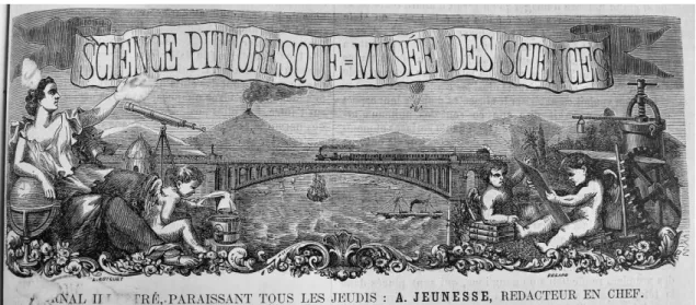 Figure 6 – Nouveau frontispice de La Science pittoresque (1867). (cliché de  l’auteur, lieu de conservation : BnF) 