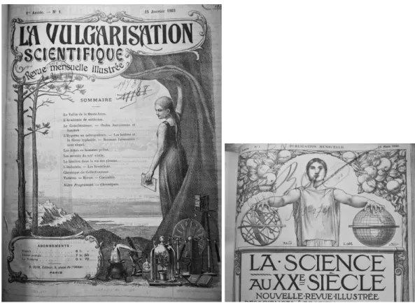 Figure 11 - Deux mensuels parus en 1903 : frontispice de La Vulgarisation 