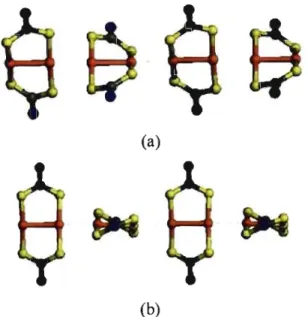 Figure  1.15.  (a)  Chaîne  polymérique  formée  de  dimères  [Au(S2CN(CsHllhh  reliés  entre  eux  par  des  interactions  Au  - Au