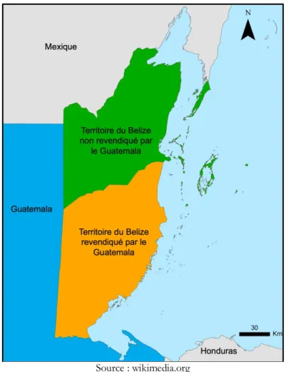 Figure 3. Territoire du Belize revendiqué par le Guatemala 