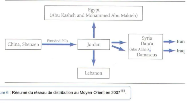 Figure 6 : Résumé du réseau de distribution au Moyen-Orient en 2007 161 . 