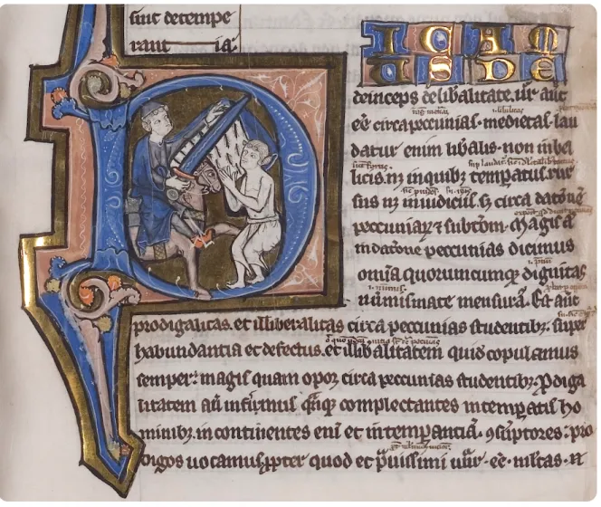 Fig. 10 : initiale D, f. 23 (Avranches, BM, ms. 222)