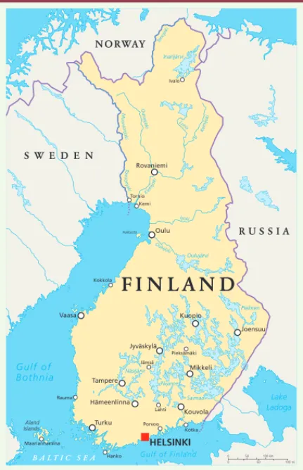Figure 1. Carte de la Finlande (©Peter Hermes Furian/FOTOLIA.