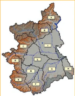 Figura 2.2 - Zone di allertamento della Regione Piemonte.