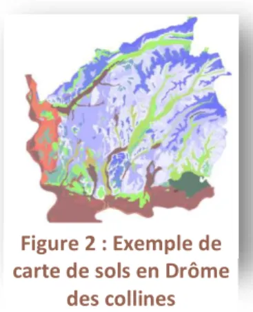 Figure 2 : Exemple de  carte de sols en Drôme 
