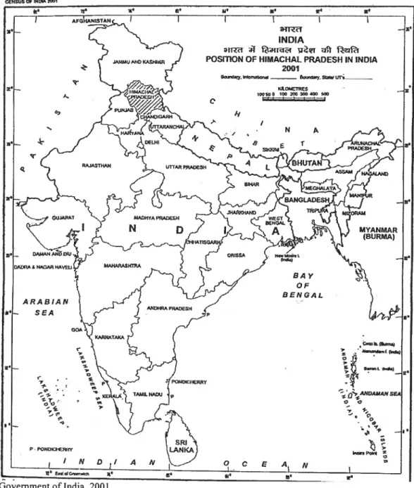 Figure 1 Carte du sous-continent indien