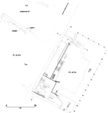 Figure 4.5: Plan du secteur Bajo, Terraza Este, El Castillo (Chapdelaine, Pimentel et Bernier, 2002: fig.14)amNente#3 q/satan‘NPLAZA PLAZA I010 144