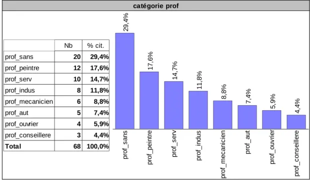 Figure 4 : CATEGORIE PROFESSIONNELLE DES PARTICIPANTS 