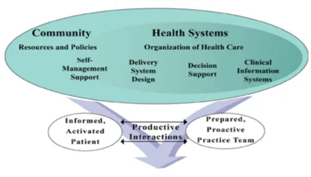 Figure 3 : The Chronic Care Model de Wagner (1998) tiré du site internet Improving  Chronic Care (2006) 