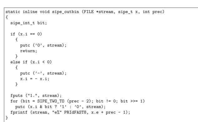 Table 1 presents minasm.c timings and ratios on two diﬀerent machines, respectively using the double native ﬂoating-point type (IEEE 754 double-precision, i.e