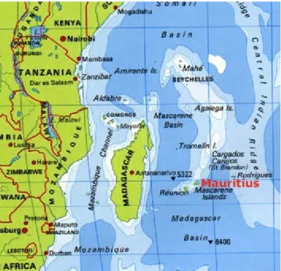 Tableau 2 : Situation géographique de l’Ile Maurice et de ses dépendances 54