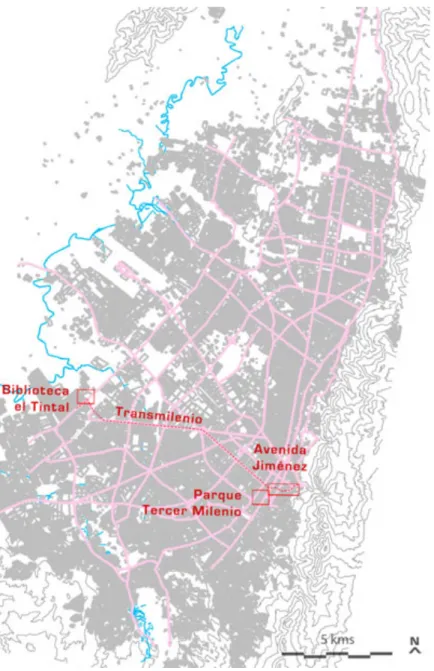 Fig. 1 Localization plan of the three studied sites 