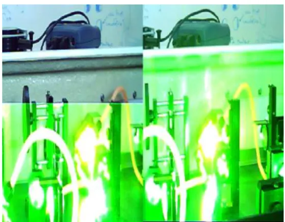 Figure 6: laser saturation example with rolling shutter cameras 