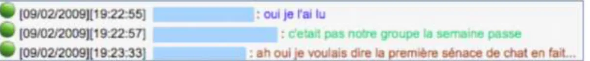 Figure 3 • Exemple d’aide : coloration des tours de parole