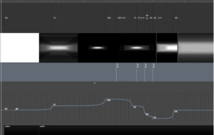Figure  1.  Modulation  de  tempo  dans  le  logiciel  de montage son. 