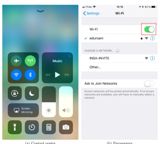 Figure 3: Wi-Fi deactivation methods in iOS 11.0.3.