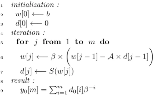 Figure 1: E-method algorithm for a polynomial evaluation.