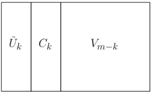 Figure 1 – Deflation and search subspace basis vectors storage for GMRES-MDR method