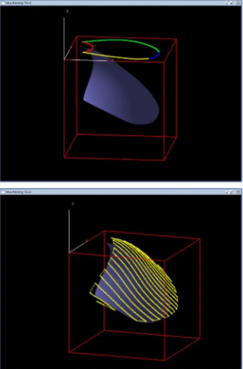Figure 9. Machining tool path planning along optimal direction (1 path over 5 is drawn)