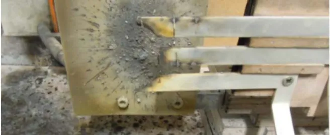 Fig. 1 Example of busbars after arcing [1]