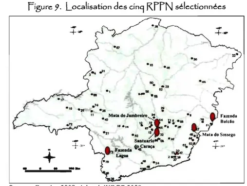 figure  9.  Localisation des cin9  R.FFN  sélectionnées 