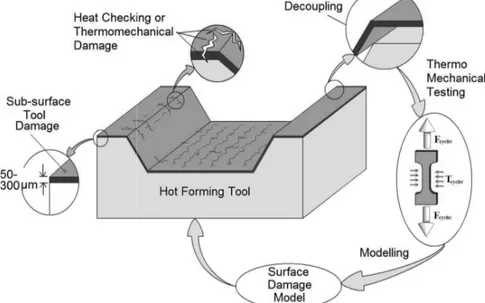 Fig. 1: General procedure for the study of surface damage in tool steels.
