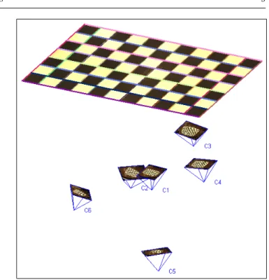 Fig. 8 Sample images of a checkerboard captured by a fish- fish-eye camera with line correspondences