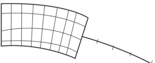 Figure 6: Finite element discretisations of the solid and the beam.