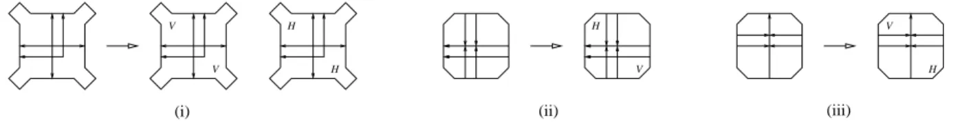 Fig. 5 Transforming A 0 into A 1 . (i) A cross tile. (ii) An horizontally oriented arm