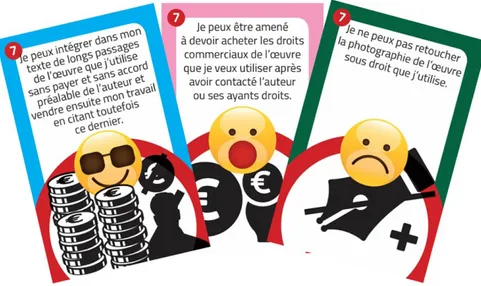 Figure 2. Cartes issues de la version française du jeu Licences to kill