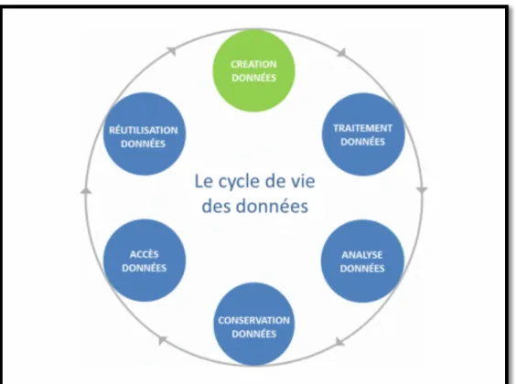 Figure 2. Cycle de vie des données (source : inist.fr) 