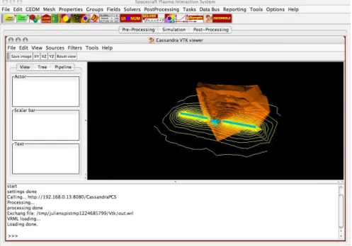 Illustration 9: view of the use of the visualization service from the pre-existing SPIS application In this approach the SCA binding is not used