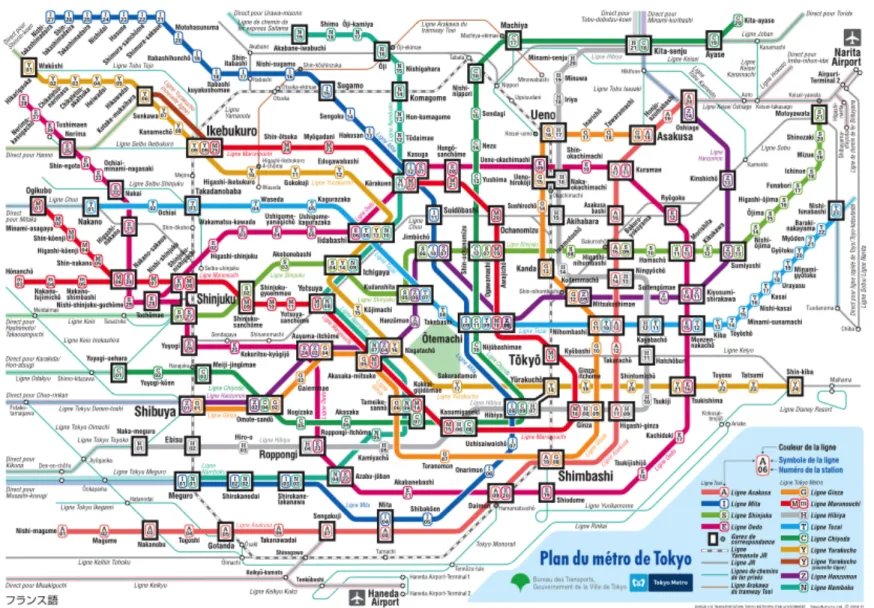 Figure 8. Tokyo : Le réseau de chemin de fer métropolitain, 2004. 