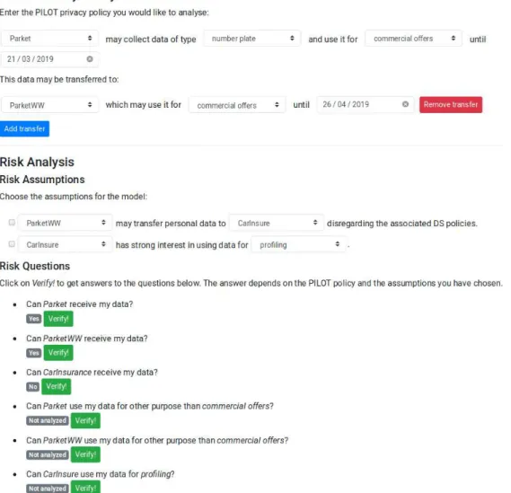 Figure 2: Input Forms of Risk Analysis Web Application.