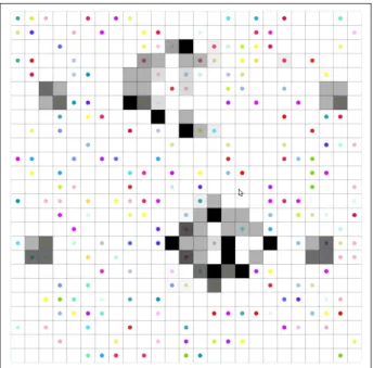 Figure  7. Deux “Queen Bee Shuttles” en action  déphasée sur un canevas criblé de déclencheurs