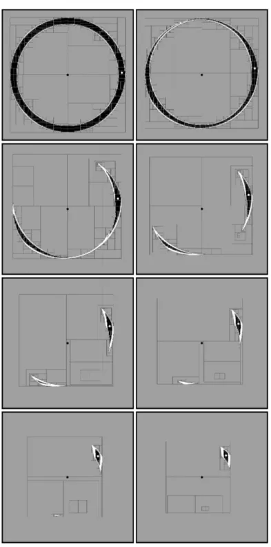 Fig. 2. Inner and outer approximations of the set of all feasible state vectors X (t) , for t ∈ 0, 0.2, 