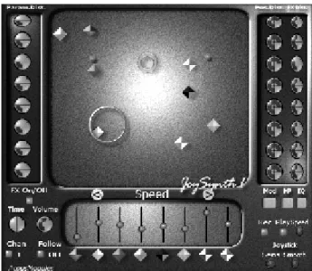 fig. 18 : JoySynth, le jeu se fait exclusivement à l'aide d'un  Joystick standard ou d'une tablette graphique