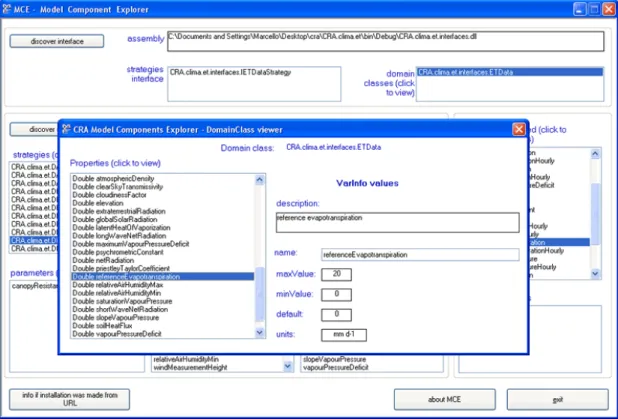 Fig. 2  Inspecting domain classes and VarInfo values of a component via the Model  Component Explorer
