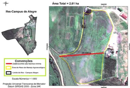 FIGURA 1. Imagem aérea do local dentro dos limites do Ifes onde será implantado o PMA