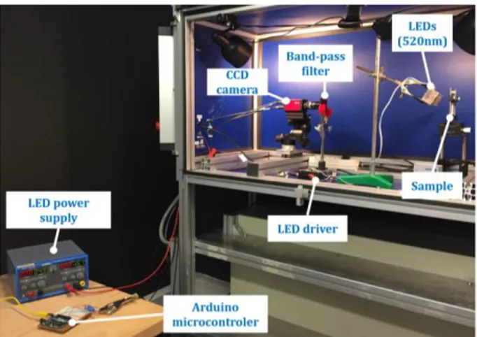 Figure 6: Principle of the method used for the lifetime-based  thermal history mapping with a simple CCD camera